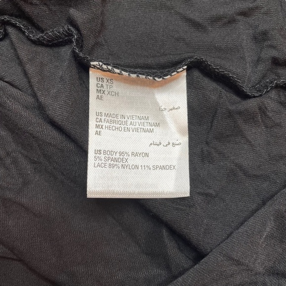 Charter Club Intimates Macy's Lace Trim Pajama Top Classic Black XS New - Picture 4 of 6